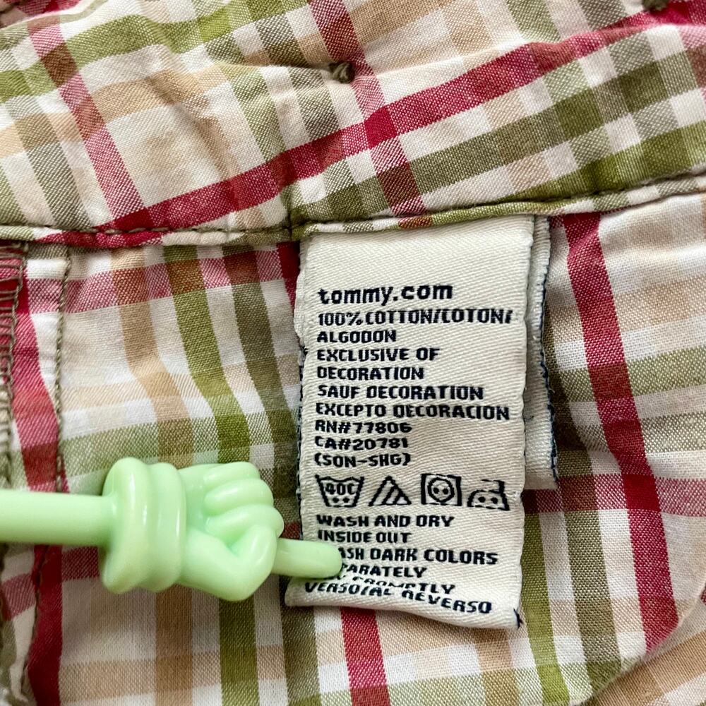 Vintage Y2K Tommy Hilfiger Green Capris Khaki Cargo Straight Leg Women's Size 6 - Picture 8 of 10